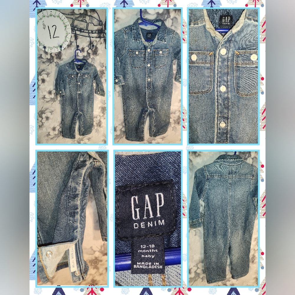 Gap Denim Body Suit Romper 12 month Baby Toddler 1 Year Clothes